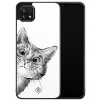 Casimoda Samsung Galaxy A22 5G hoesje - Peekaboo kat