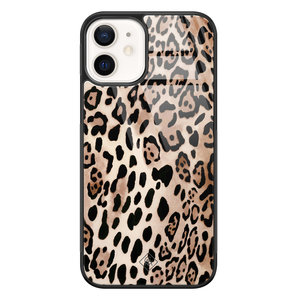 Casimoda iPhone 12 glazen hardcase - Golden wildcat