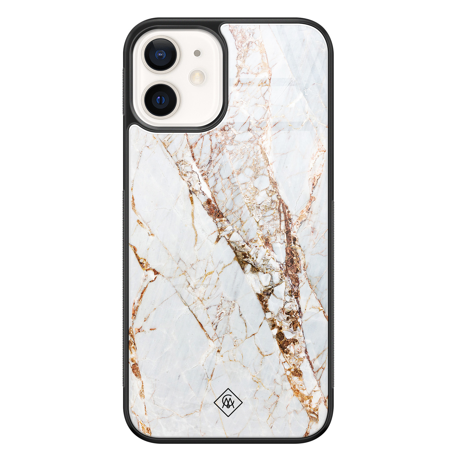 iPhone 12 glazen hardcase Marmer goud