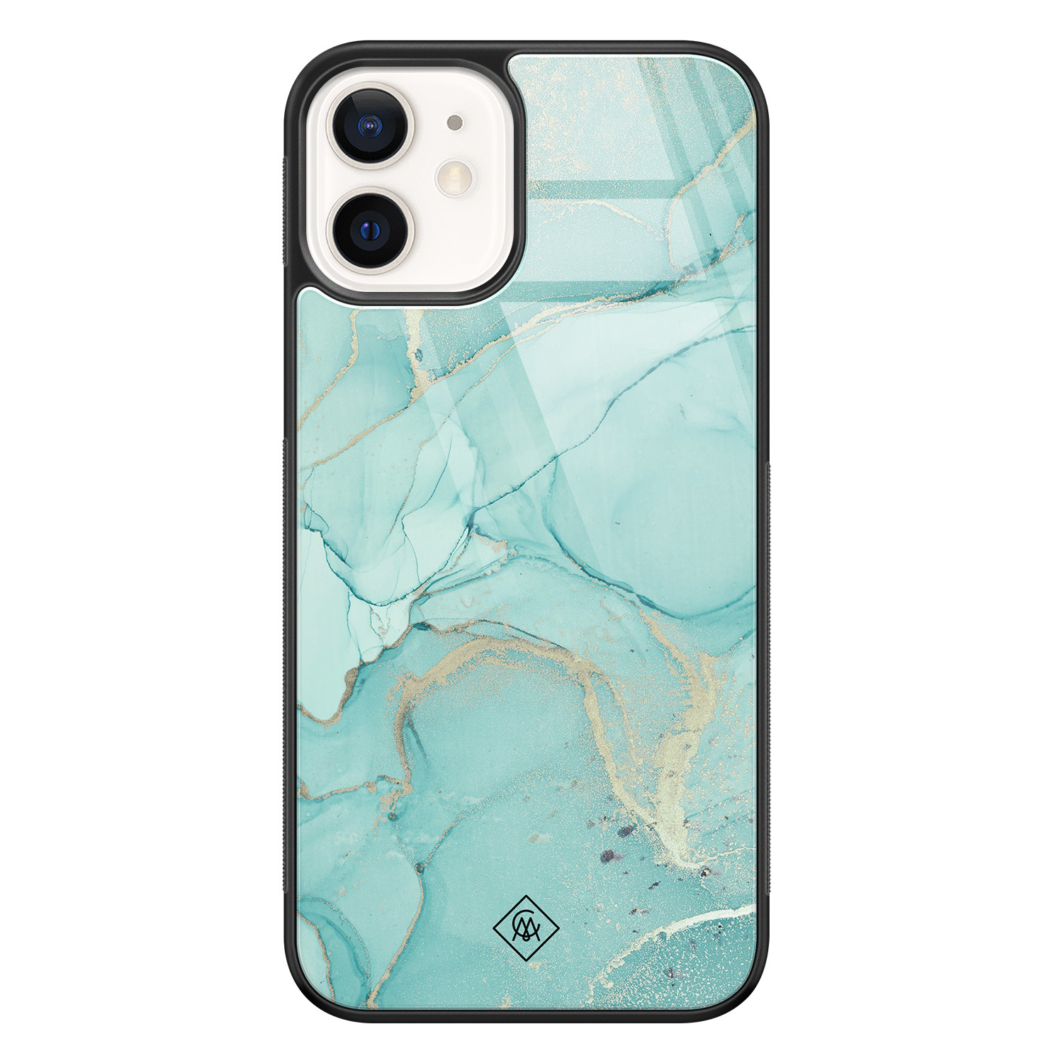 iPhone 12 glazen hardcase Touch of mint