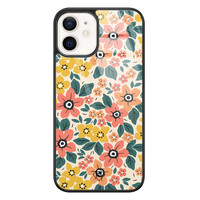 Casimoda iPhone 12 glazen hardcase - Blossom