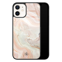 Casimoda iPhone 12 glazen hardcase - Marmer waves