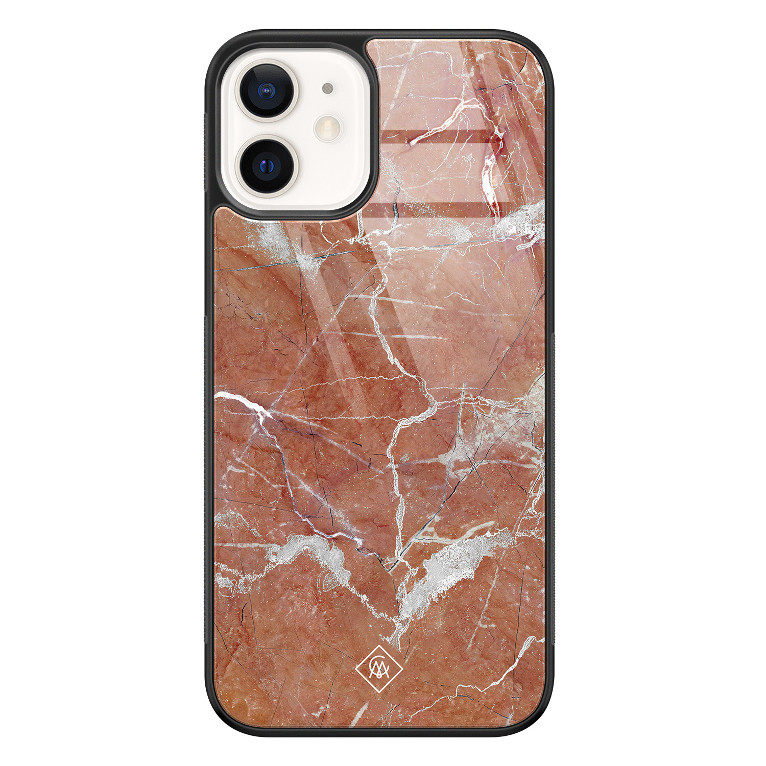 iPhone 12 glazen hardcase - Marble sunkissed