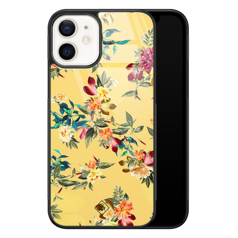 Casimoda iPhone 12 glazen hardcase - Florals for days