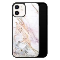 Casimoda iPhone 12 glazen hardcase - Parelmoer marmer