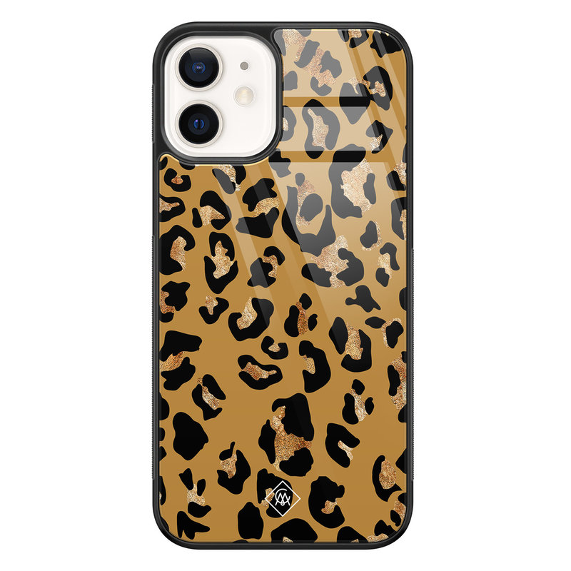 Casimoda iPhone 12 glazen hardcase - Jungle wildcat
