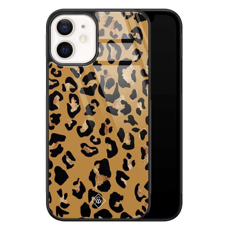 Casimoda iPhone 12 glazen hardcase - Jungle wildcat