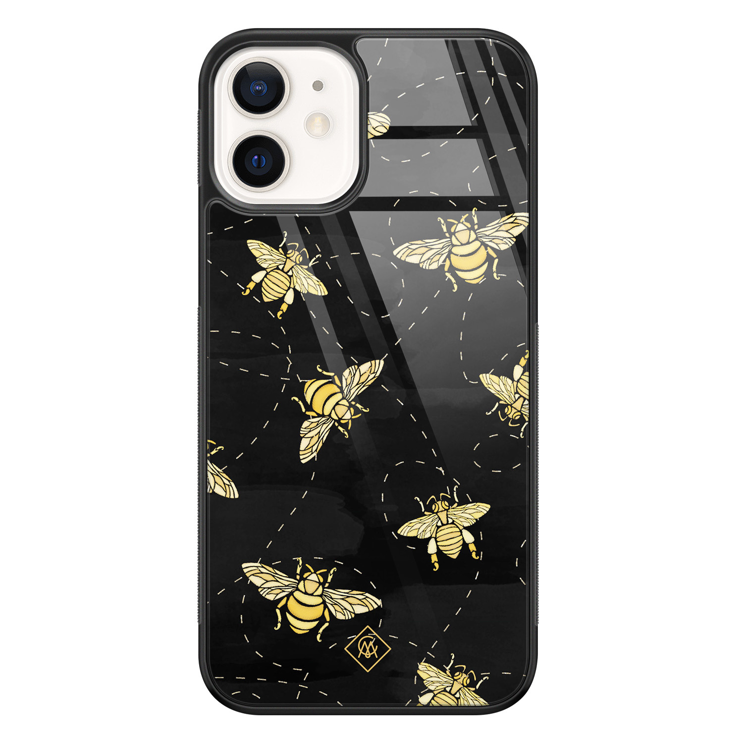 iPhone 12 glazen hardcase - Bee yourself