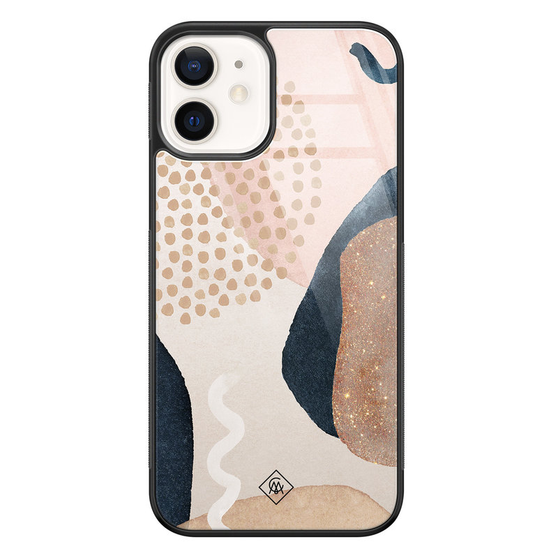 Casimoda iPhone 12 glazen hardcase - Abstract dots