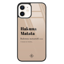 Casimoda iPhone 12 glazen hardcase - Hakuna Matata