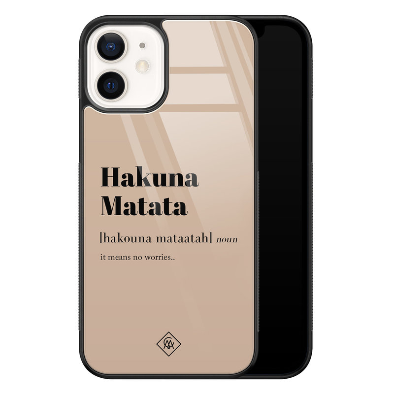 Casimoda iPhone 12 glazen hardcase - Hakuna Matata