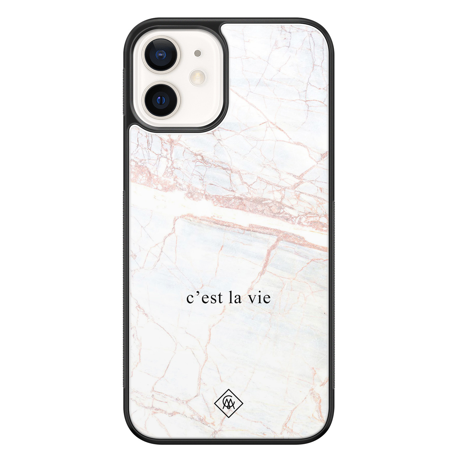 iPhone 12 glazen hardcase C'est la vie