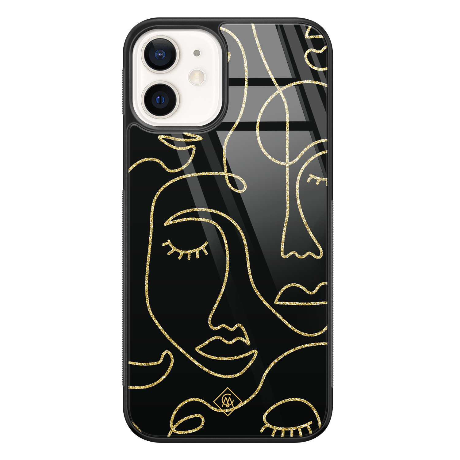 iPhone 12 glazen hardcase Abstract faces
