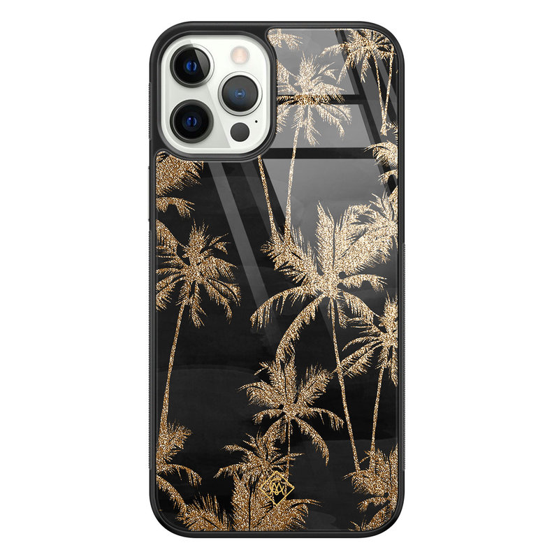 Casimoda iPhone 12 Pro glazen hardcase - Palmbomen