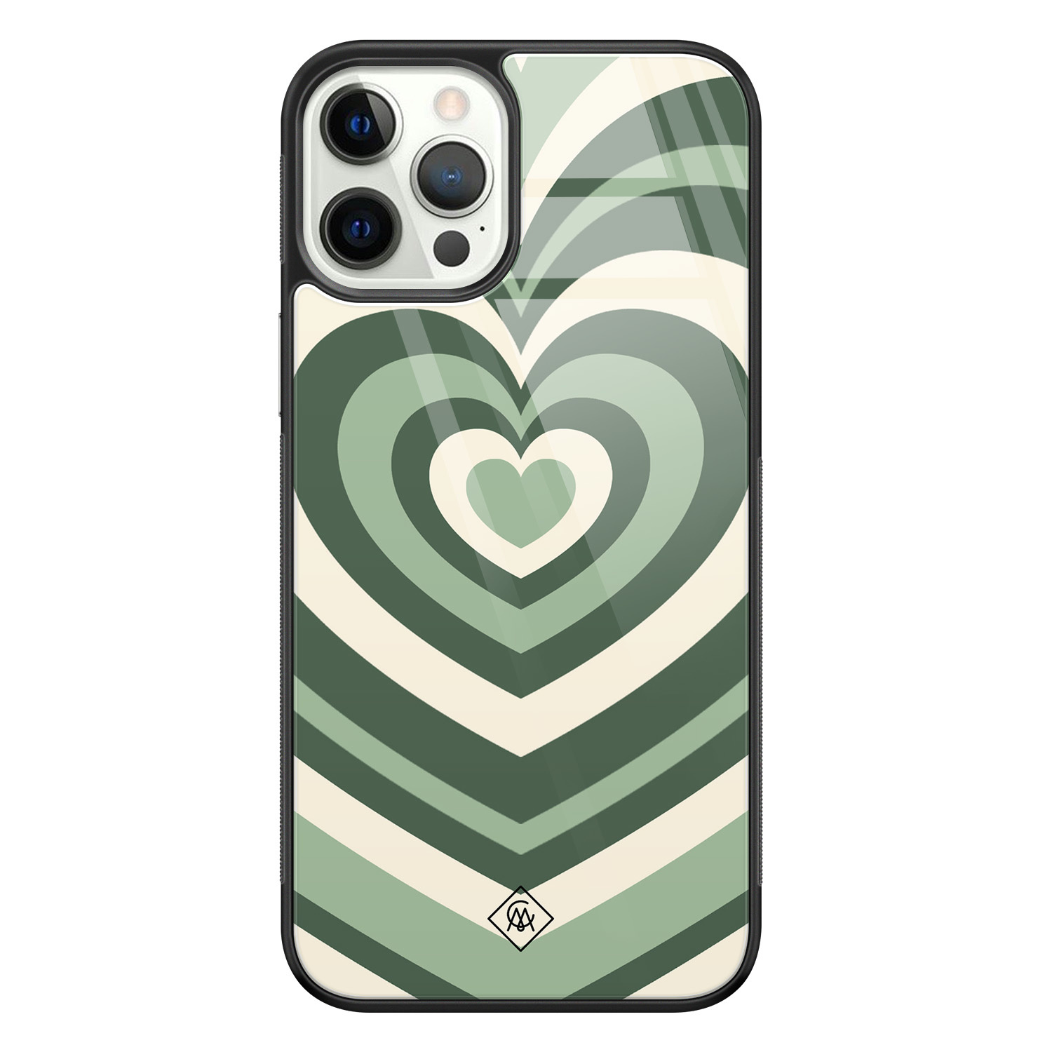 iPhone 12 Pro glazen hardcase Hart swirl groen