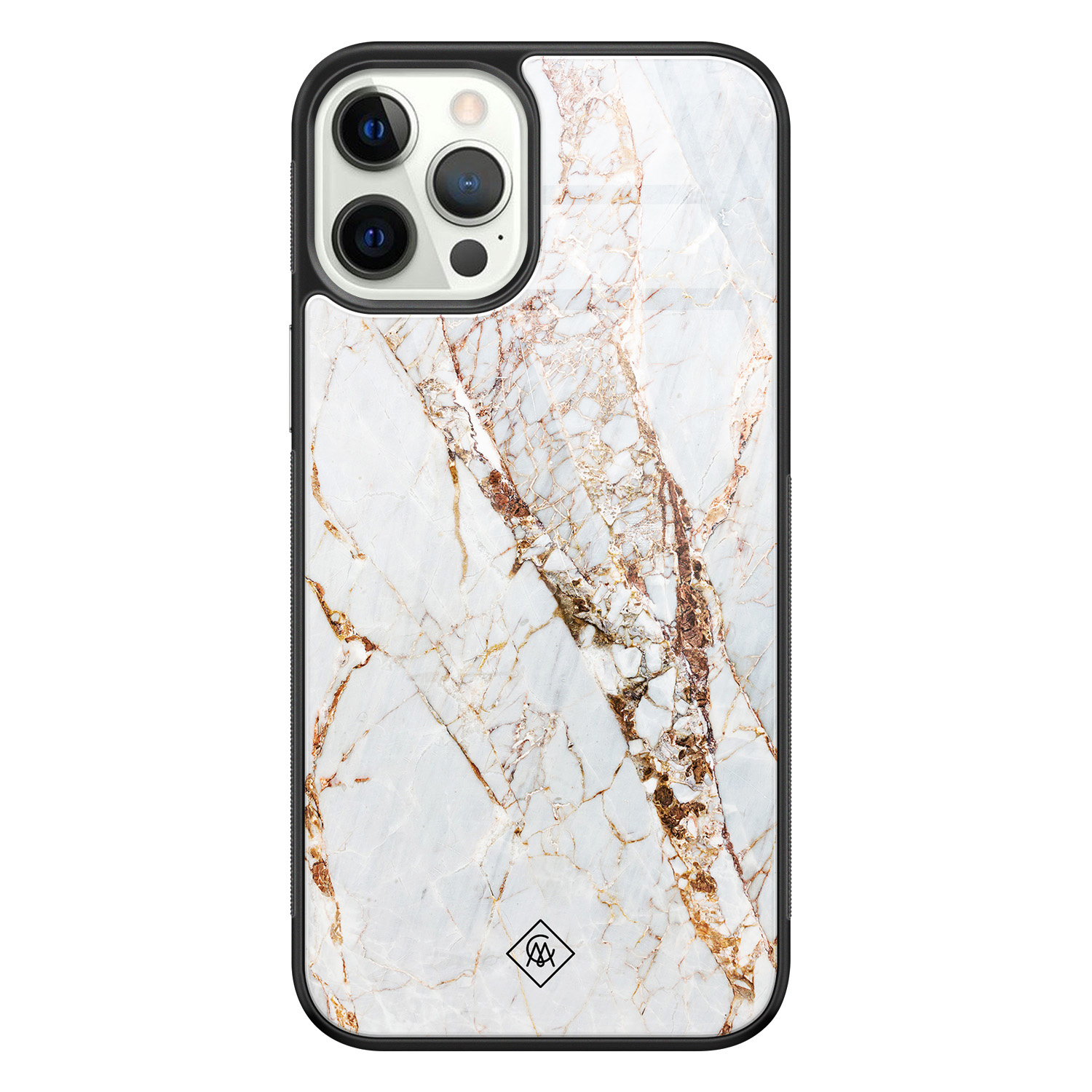 iPhone 12 Pro glazen hardcase Marmer goud