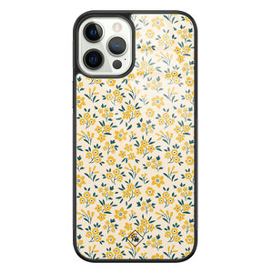 Casimoda iPhone 12 Pro glazen hardcase - Yellow garden