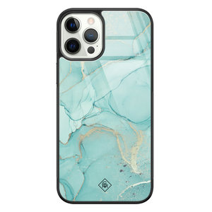 Casimoda iPhone 12 Pro glazen hardcase - Touch of mint