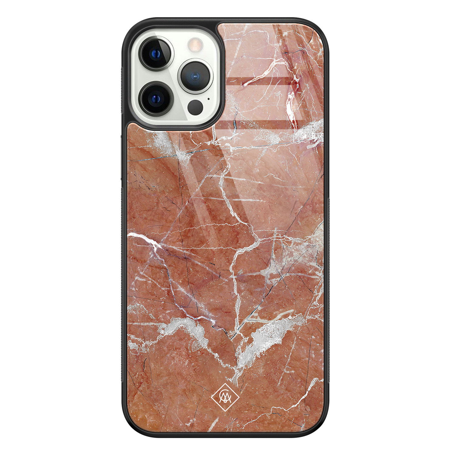 iPhone 12 Pro glazen hardcase Marble sunkissed
