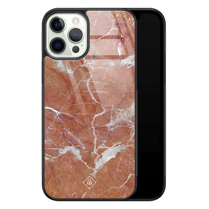 Casimoda iPhone 12 Pro glazen hardcase - Marble sunkissed