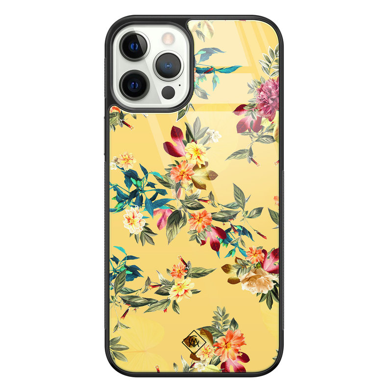 Casimoda iPhone 12 Pro glazen hardcase - Florals for days