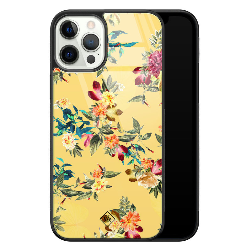 Casimoda iPhone 12 Pro glazen hardcase - Florals for days