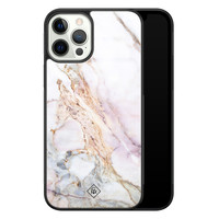 Casimoda iPhone 12 Pro glazen hardcase - Parelmoer marmer