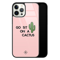 Casimoda iPhone 12 Pro glazen hardcase - Go sit on a cactus