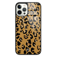 Casimoda iPhone 12 Pro glazen hardcase - Jungle wildcat