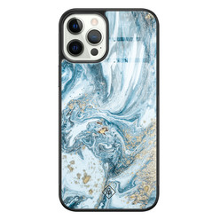 Casimoda iPhone 12 Pro glazen hardcase - Marble sea