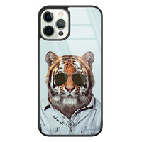 Casimoda iPhone 12 Pro glazen hardcase - Tijger wild