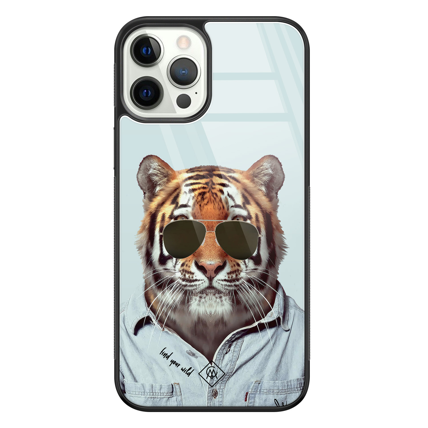 iPhone 12 Pro glazen hardcase Tijger wild