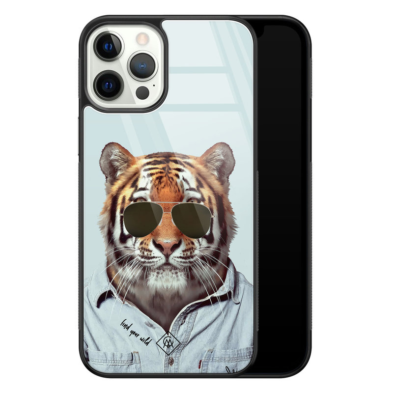 Casimoda iPhone 12 Pro glazen hardcase - Tijger wild