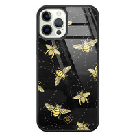 Casimoda iPhone 12 Pro glazen hardcase - Bee yourself