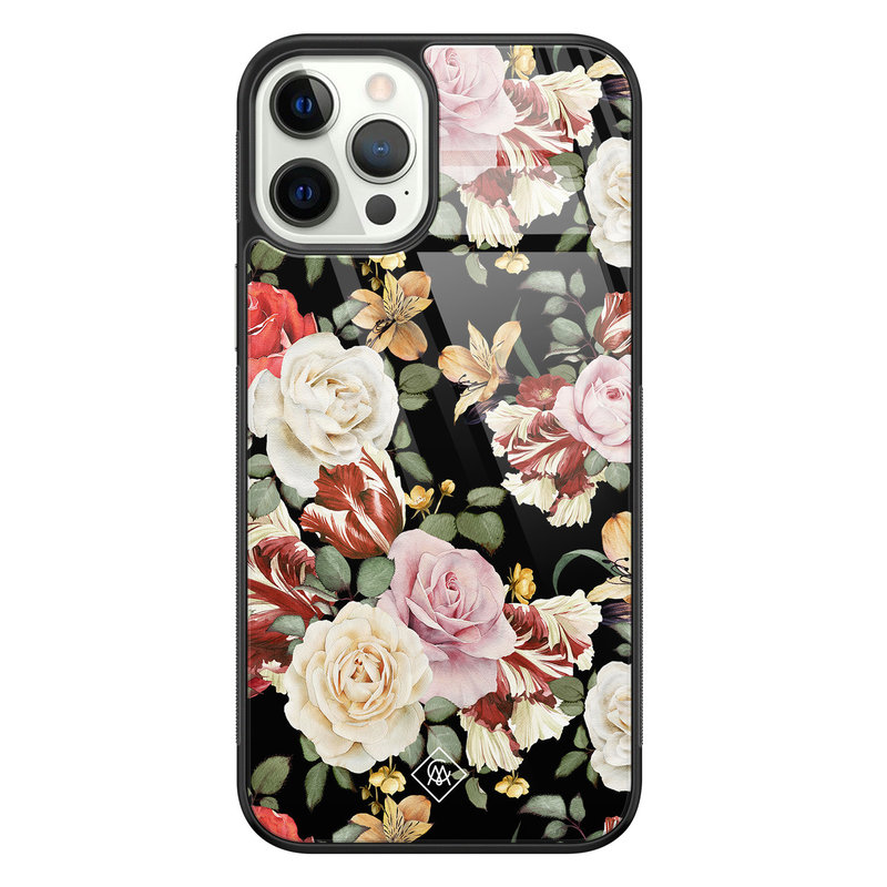 Casimoda iPhone 12 Pro glazen hardcase - Flowerpower