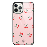 Casimoda iPhone 12 Pro glazen hardcase - Kersjes