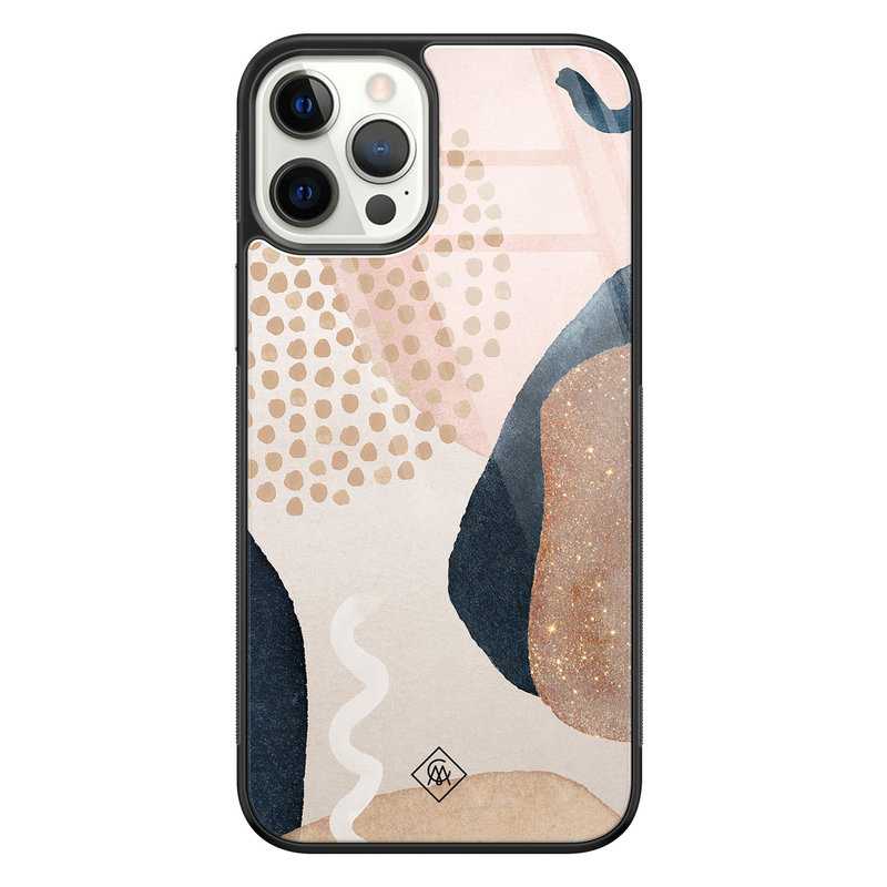 Casimoda iPhone 12 Pro glazen hardcase - Abstract dots