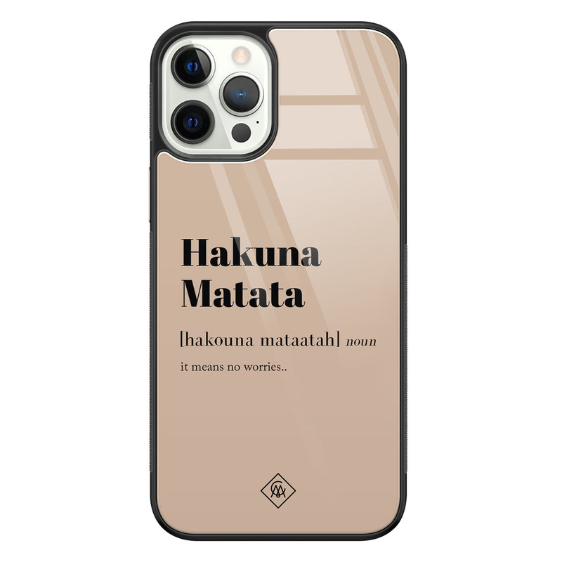 Casimoda iPhone 12 Pro glazen hardcase - Hakuna Matata