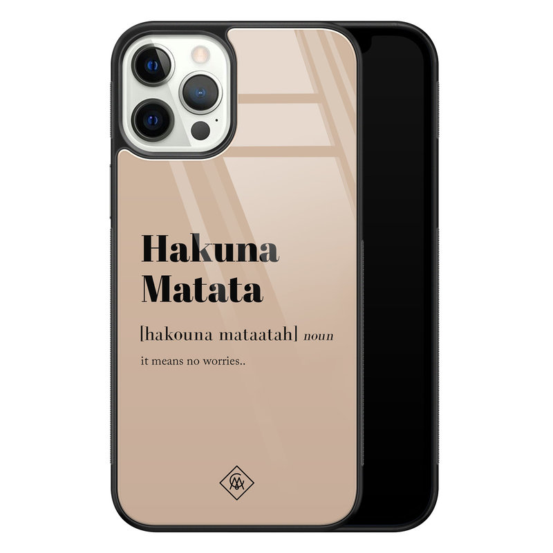 Casimoda iPhone 12 Pro glazen hardcase - Hakuna Matata