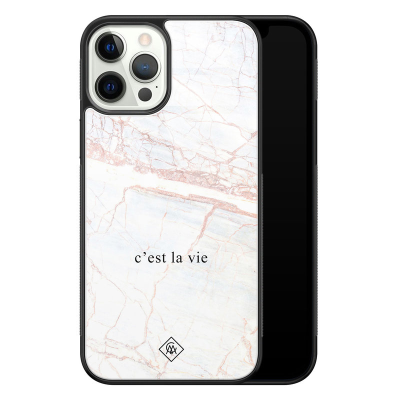 Casimoda iPhone 12 Pro glazen hardcase - C'est la vie