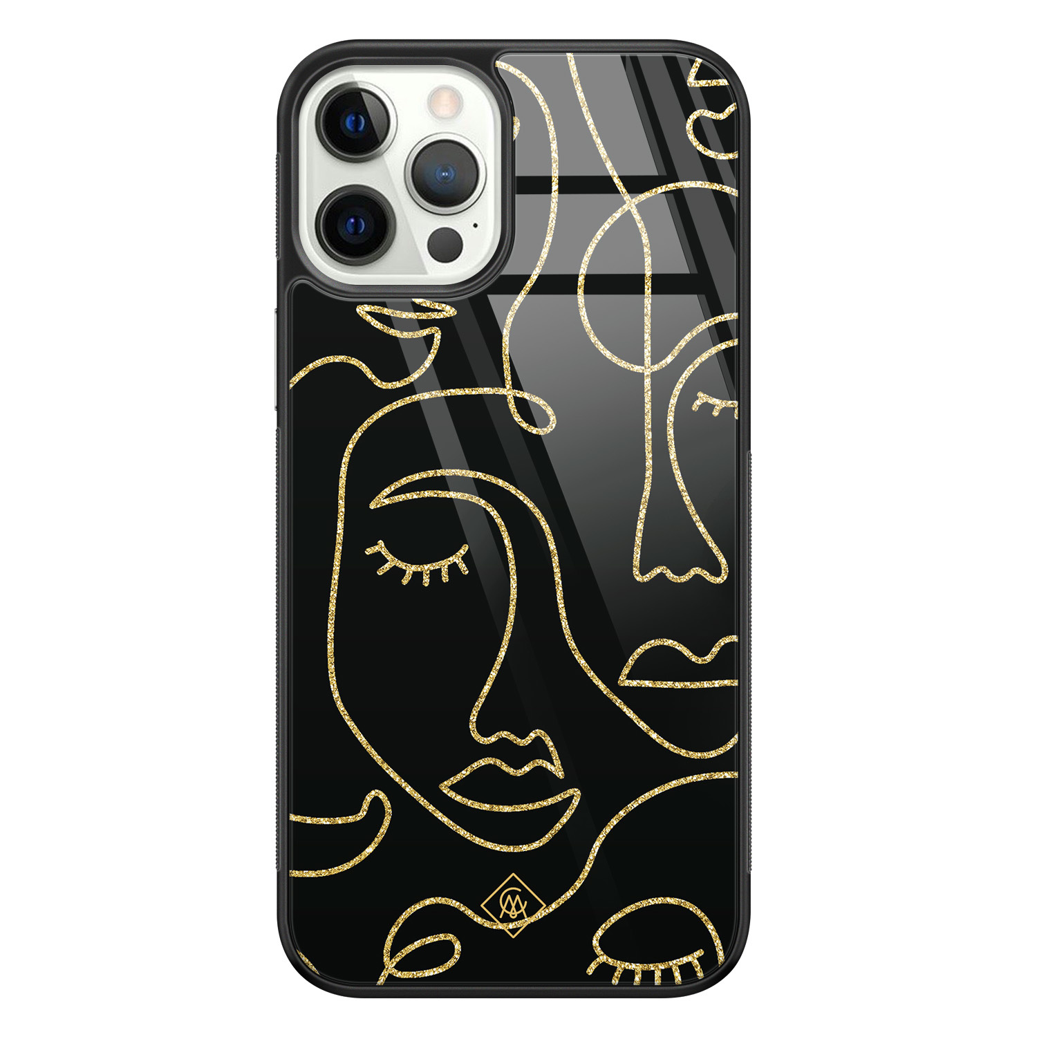 iPhone 12 Pro glazen hardcase Abstract faces