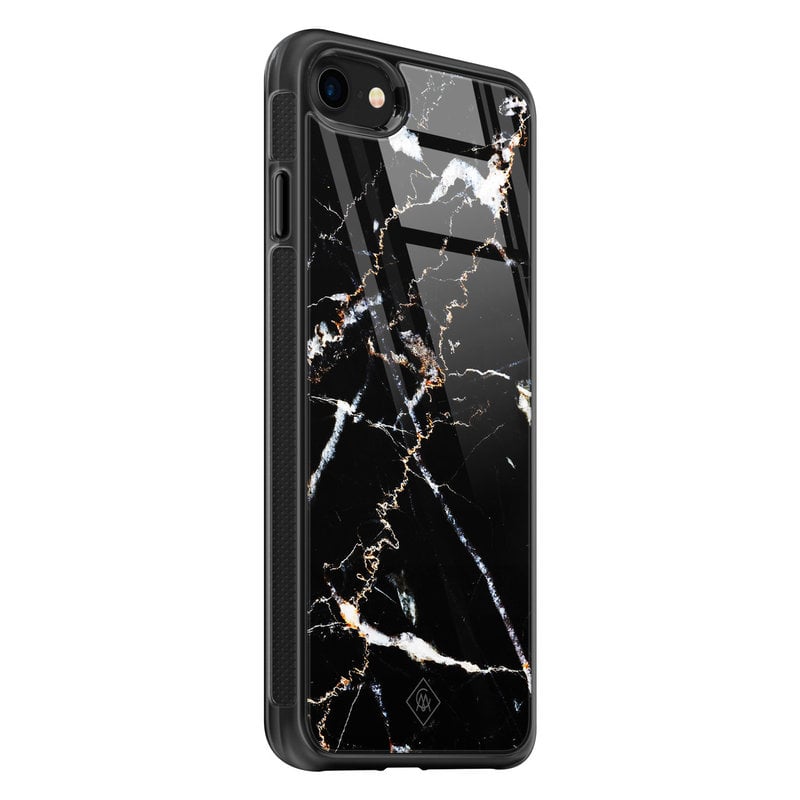 Casimoda iPhone 8/7 glazen hardcase - Marmer zwart