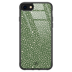 Casimoda iPhone 8/7 glazen hardcase - Green dots