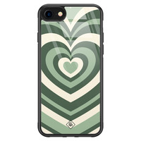 Casimoda iPhone 8/7 glazen hardcase - Hart swirl groen