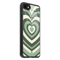 Casimoda iPhone 8/7 glazen hardcase - Hart swirl groen