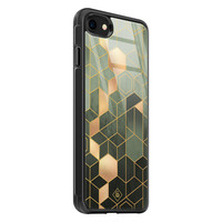 Casimoda iPhone 8/7 glazen hardcase - Kubus groen