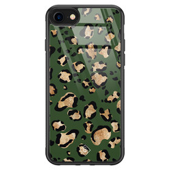 Casimoda iPhone 8/7 glazen hardcase - Luipaard groen