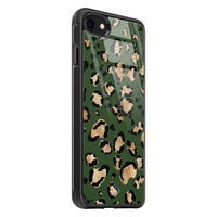 Casimoda iPhone 8/7 glazen hardcase - Luipaard groen