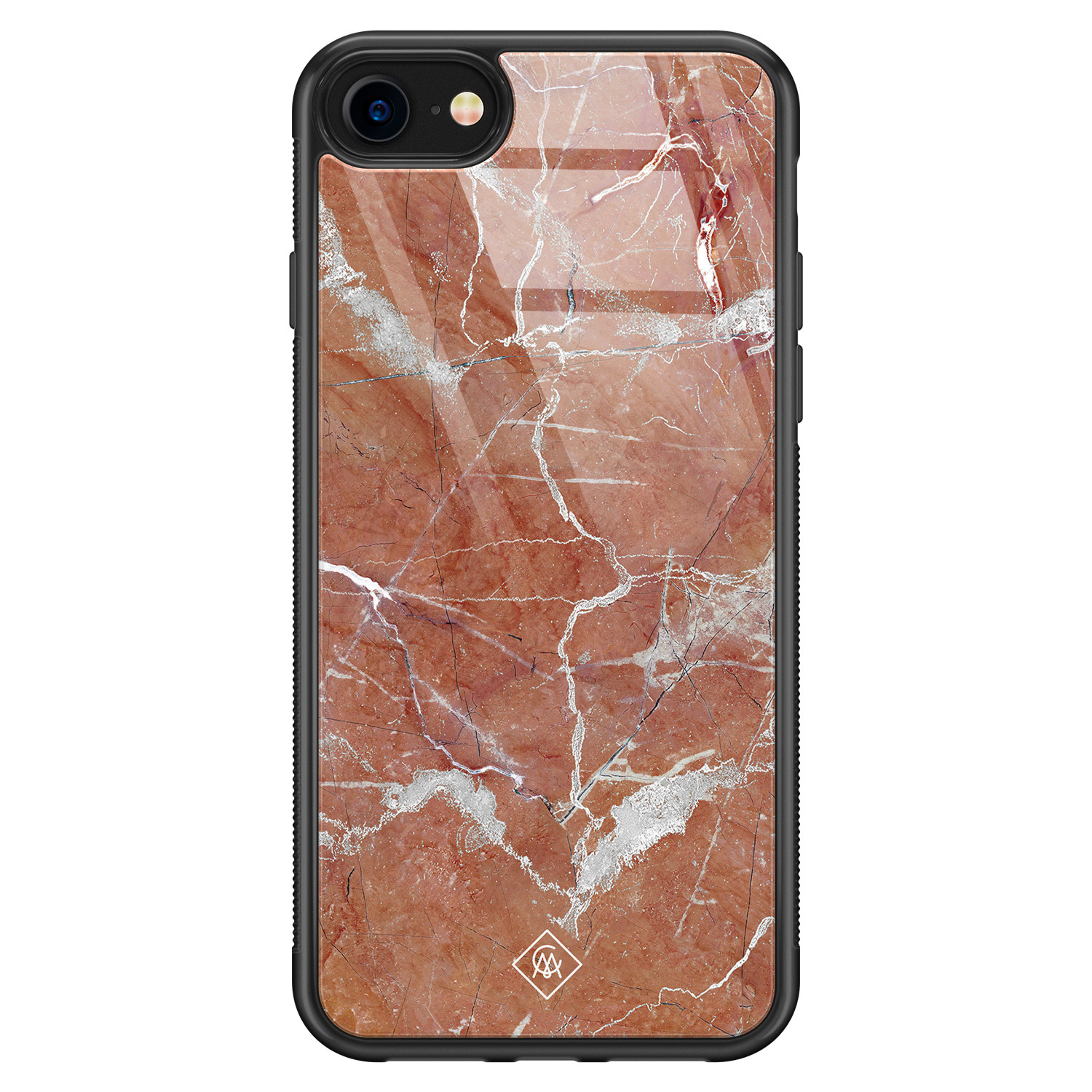 iPhone 8 7 glazen hardcase Marble sunkissed