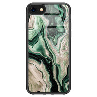 Casimoda iPhone 8/7 glazen hardcase - Green waves